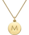 KATE SPADE 12K GOLD-PLATED INITIALS PENDANT NECKLACE, 17" + 3" EXTENDER