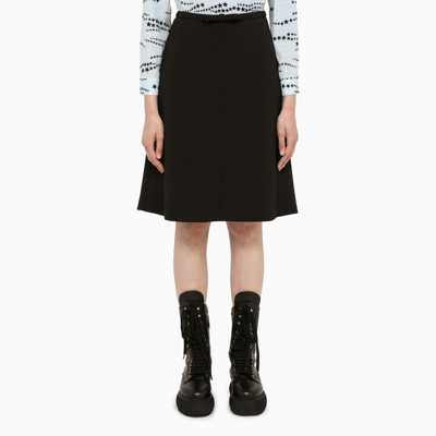 Red Valentino Black Flared Skirt With Bow In Multicolor
