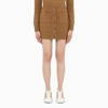 Burberry Blanche Knitted Cotton Blend Mini Skirt In Beige