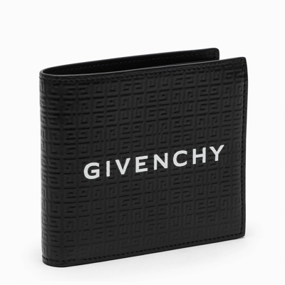 Givenchy Black 4g Leather Bi-fold Wallet With Logo