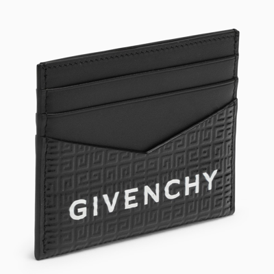 Givenchy Black 4g Leather Card Holder With Logo