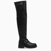 Jimmy Choo Woman Knee Boots Black Size 9 Textile Fibers In Black