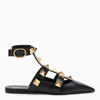 VALENTINO GARAVANI BLACK ROMAN STUD RUNWAY SABOT