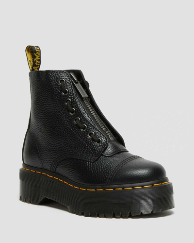 Dr. Martens' Sinclair Milled Nappa Leather Platform Boots In Schwarz