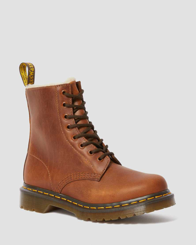 Dr. Martens' Damen Leder 1460 Serena Stiefeletten Mit Kunstfellfutter In Butterscotch