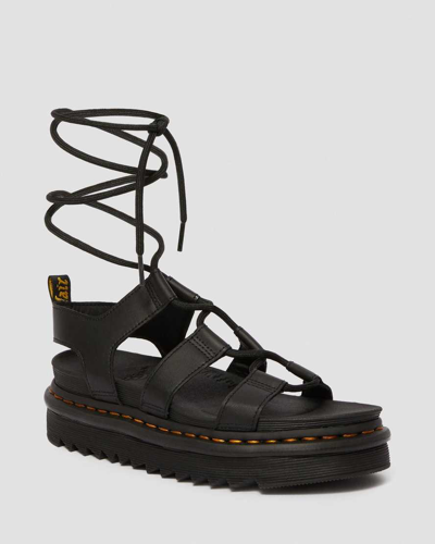 Dr. Martens Dr.martens Nartilla Hydro Leather Gladiator Sandals In Black