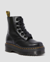 DR. MARTENS' MOLLY WOMEN'S LEATHER PLATFORM BOOTS