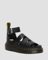 Dr. Martens Womens Clarissa Ii Quad Leather Platform Sandals In Schwarz