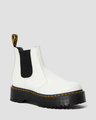 Dr. Martens' 2976 Smooth Leather Platform Chelsea Boots In White