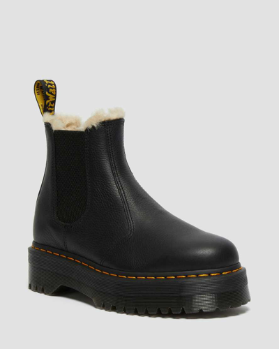 Dr. Martens' 2976 Faux Fur Lined Platform Chelsea Boots In Black