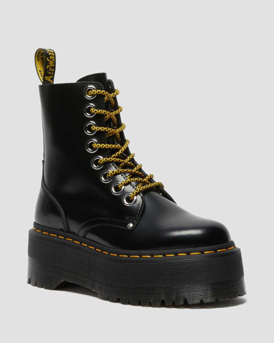 Dr. Martens' Jadon Max Buttero Leather Platform Boots In Schwarz