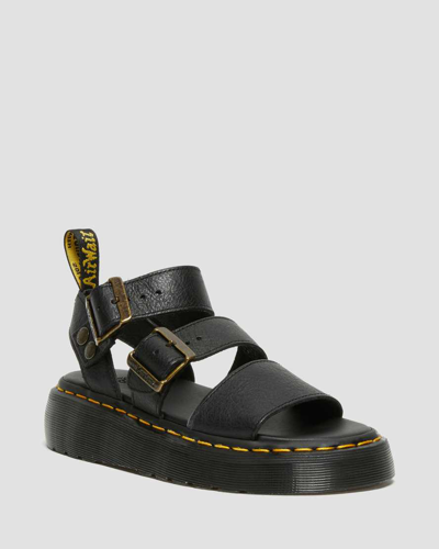 Dr. Martens' Gryphon Pisa Leather Platform Sandals In Black
