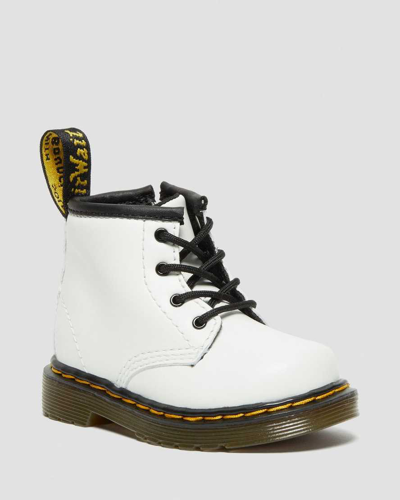 Dr. Martens Infant 1460 Leather Lace Up Boots In White