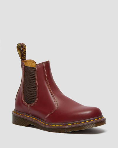 Dr. Martens Leather Vintage 2976 Chelsea Boots In Red