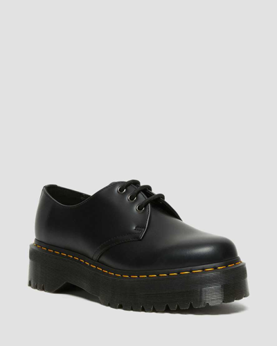 DR. MARTENS 1461 QUAD SMOOTH LEATHER PLATFORM SHOES