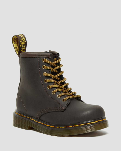 Dr. Martens Babies' Toddler 1460 Wildhorse Leather Lace Up Boots In Brown