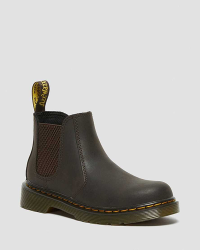Dr. Martens' Junior 2976 Wildhorse Leather Chelsea Boots In Braun