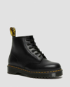 Dr. Martens' 101 Yellow Stitch Smooth Leather Ankle Boots In Schwarz