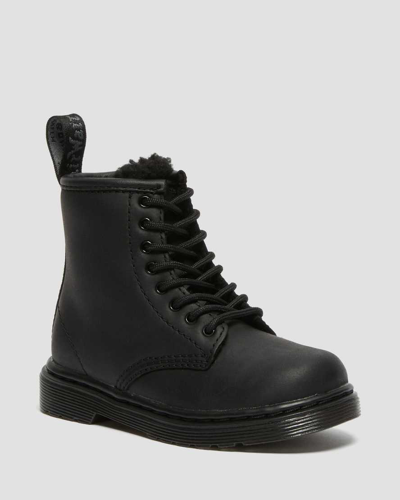 Dr. Martens' Toddler 1460 Faux Fur Lined Boots In Black