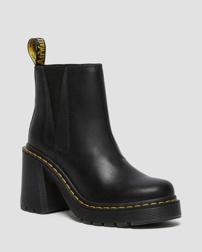 Dr. Martens Spence Leather Flared Heel Chelsea Boots In Black