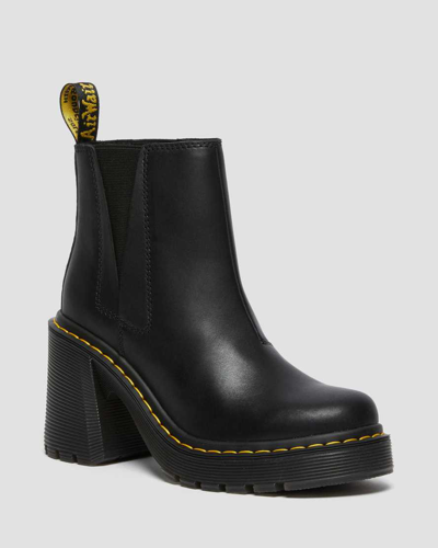 Dr. Martens' Spence Leather Flared Heel Chelsea Boots In Black