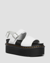 Dr. Martens Woman Sandals White Size 8.5 Soft Leather In Weiss