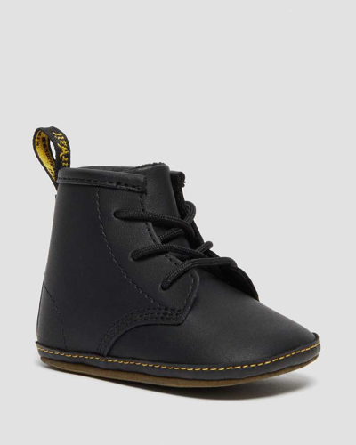 Dr. Martens' Newborn 1460 Auburn Leather Booties Boots In Black