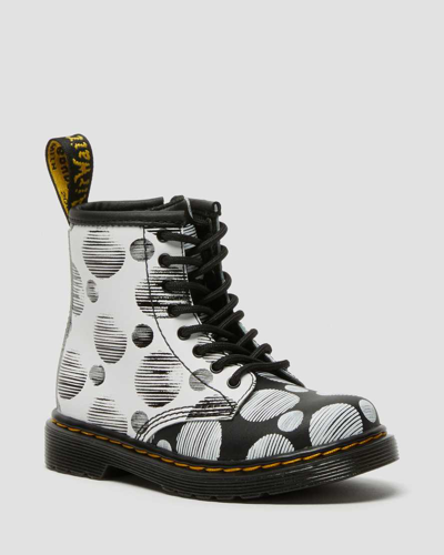 Dr. Martens' Babies' Toddler's 1460 Polka Dot Leather Lace Up Boots In Black
