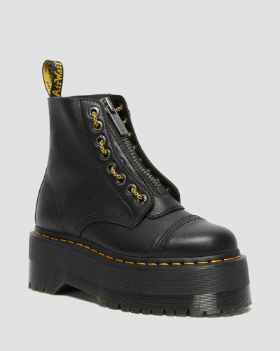 Dr. Martens' Sinclair Max Pisa Leather Platform Boots In Black