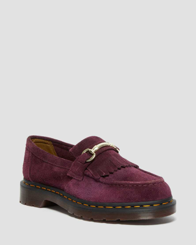 Dr. Martens' Adrian Snaffle Suede Loafers Shoes In Plum