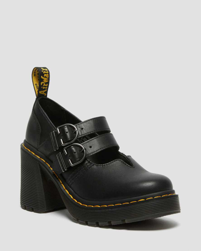DR. MARTENS EVIEE SENDAL LEATHER HEELED MARY JANE SHOES