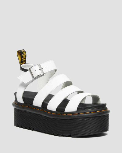 Dr. Martens' Blaire Hydro Leather Platform Strap Sandals In Weiss