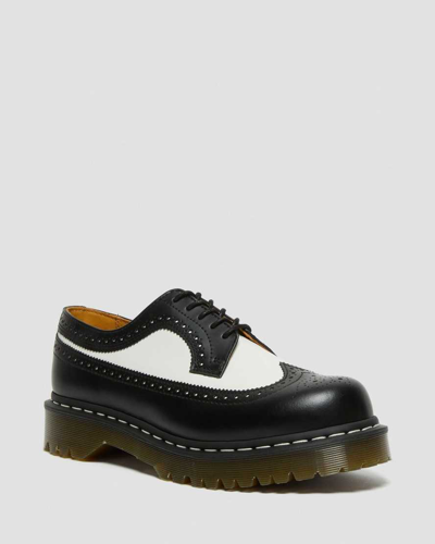 Dr. Martens' 3989 Bex Smooth Leather Brogue Shoes In Black/white