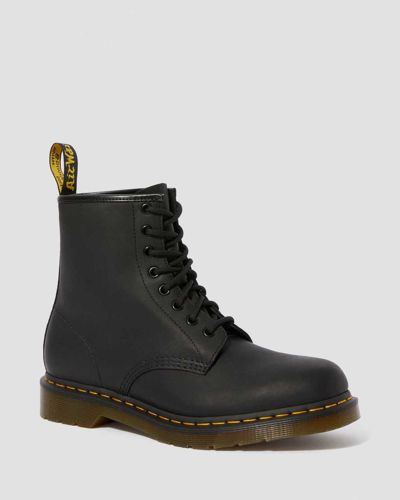 Dr. Martens' 1460 Greasy Leather Lace Up Boots In Black