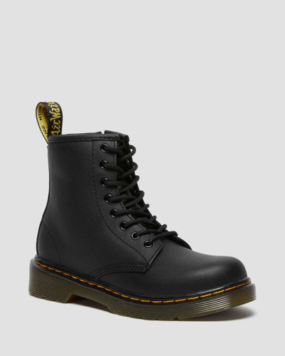 Dr. Martens' Junior 1460 Softy T Leather Lace Up Boots In Schwarz