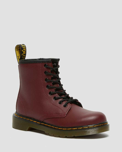 Dr. Martens Junior's 1460 Softy T Leather Lace Up Boots In Cherry Red