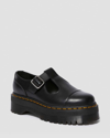 DR. MARTENS' BETHAN POLISHED SMOOTH LEATHER PLATFORM SHOES