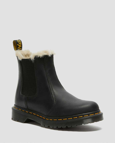 DR. MARTENS 2976 LEONORE FAUX FUR LINED BURNISHED CHELSEA BOOTS