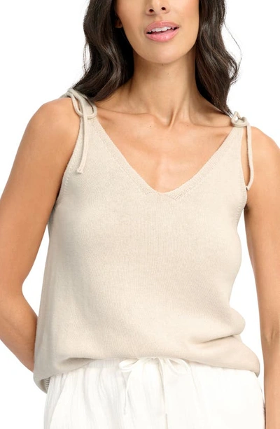 Splendid Adalynn Tie Shoulder Sweater Tank In Sand