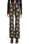 RABANNE HIGH WAIST FLORAL JACQUARD STRAIGHT LEG PANTS