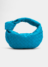 Bottega Veneta Jodie Mini Intrecciato Knot Hobo Bag In Blueprint