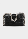 Bottega Veneta Chain Cassette Padded Intrecciato Crossbody Bag In Black/silver