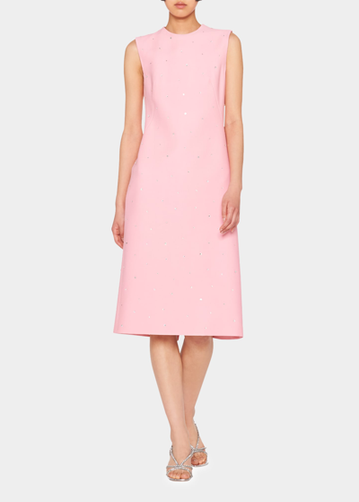 Miu Miu Embellished Cady Midi Dress In F0442 Petalo