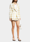 Rag & Bone Ivy Plaid High Waist Cotton Shorts In Ylwplaid