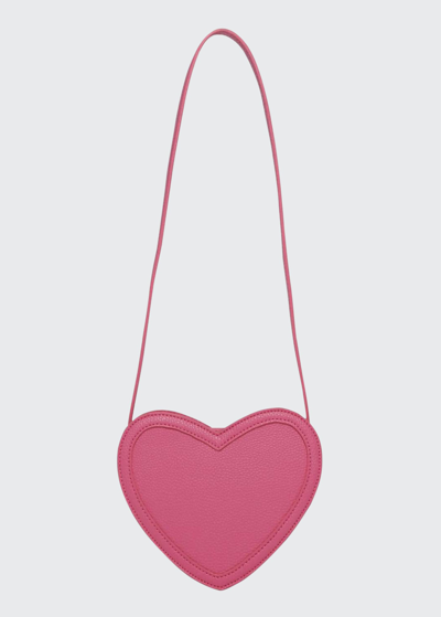 Molo Kids' Girl's Heart-shaped Crossbody Bag In Bubblegum