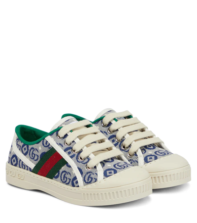 Gucci Kids'  Tennis 1977 Canvas Trainers In Bluet-mul/my.whi/vrv