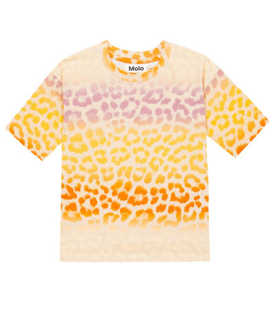 Molo Kids' Reen Animal Print Cotton T-shirt In Starlight Jaguar