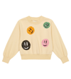 Molo Girl's Marge Happy Face Embellished Sweatshirt In Starlight