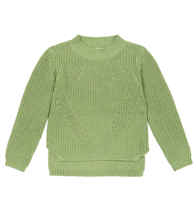 Molo Kids' Gillis Cotton Sweater In Vintage Green