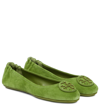Tory Burch Minnie Suede Ballet Flats In Shiso